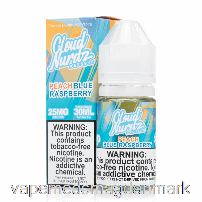 Vape Med Smag Er Fersken Blå Razz - Cloud Nurdz Salt - 30ml 50mg